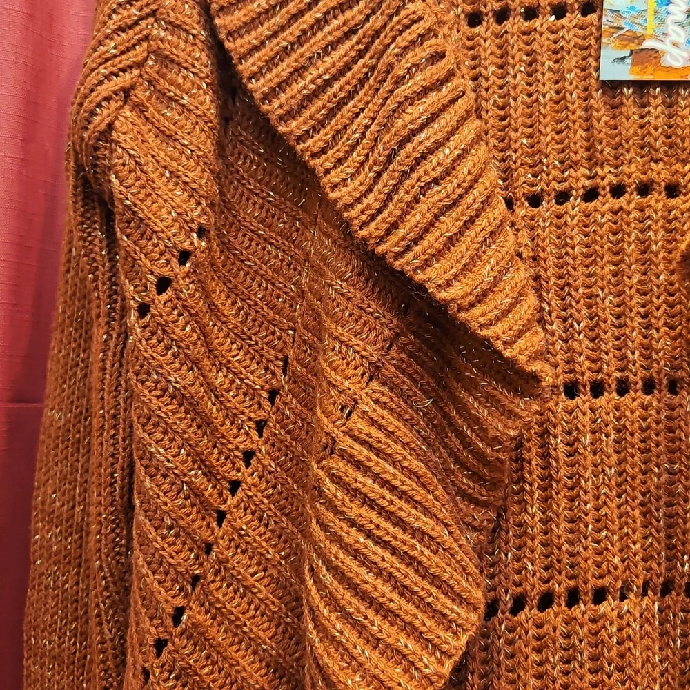 bebe Ruffle Collar Open Front Cardigan - Picture 2 of 4